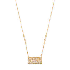 Pave Diamond Large Mama Necklace Mama Necklace Pave Diamonds Necklace