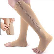 Amazon Com Ailaka Zipper Medical Compression Socks 15 20 Mmhg For Women And Men Knee High Open Toe Firm Support Graduated Varicose Veins Hosiery For Edema Swollen Nurses Pregnancy Recovery Health Personal Care