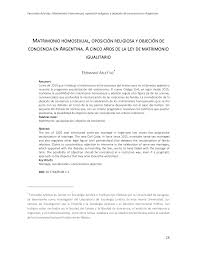 Una abogada experta ¡te lo explica todo! Pdf Matrimonio Homosexual Oposicion Religiosa Y Objecion De Conciencia En Argentina A Cinco Anos De La Ley De Matrimonio Igualitario