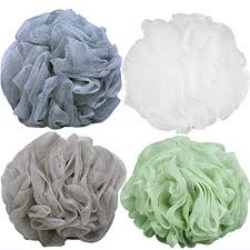 Goworth Large Bath Shower Sponge Pouf Loofahs 4 Packs 60g Each Eco Friendly Exfoliating Mesh Brush Pouf Bath Shower Bal Shower Sponge Shower Bath Loofah Sponge