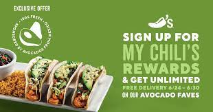 Don T Miss Out Join My Chilis Rewards For Exclusive Deals Sign Up Here And Enjoy Free Delivery From 6 24 Until 6 Avocados From Mexico Food Cooking Recipes