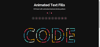 Animated Text Fills Svg Text With Animated Dashed Stroke Pattern Text Animation Svg Text Svg Animation