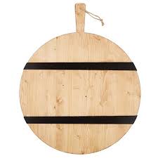 If you want to create an upscale aesthetic, slate servingware is an excellent option. Natural Wood Round Charcuterie Boards
