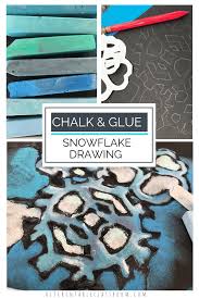 Easy Snowflake Drawing With Chalk And Glue The Kitchen Table Classroom In 2020 Snowflake Drawing Easy Snowflakes Drawing Snowflakes Art