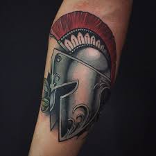 Spartan, roman or trojan gladiator ancient greek warrior with sword corinthian helmet and shield. Helmet Small Spartan Helmet Tattoo
