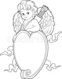 These alphabet coloring sheets will help little ones identify uppercase and lowercase versions of each letter. Coloring Page Of Baby Cupid Over A Stock Vector Colourbox