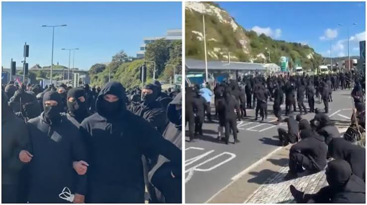 Dover Ferry Port Protest: 'Stop the boats': Masked men block roads to Dover port in anti-immigration protest - The Times of India