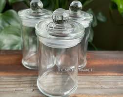 Good quality glass cosmetic storage jar large glass apothecary jars with bamboo lid or cork lid. Large Apothecary Jars Etsy