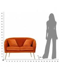Freeze misura 120 x170 dis. Divano 2 Posti Struttura In Legno Di Pino Colore Arancione Completo Di 2 Cuscini Misure 72 X 80 X 120 Cm