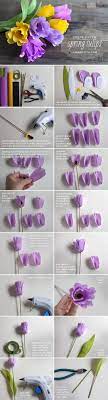 Diy Crepe Paper Tulips Paper Flowers Diy Paper Flower Tutorial Diy Flowers