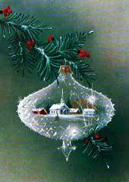 Scene Inside An Ornament Christmas Illustration Christmas Paintings Christmas Scenes