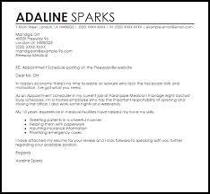 Cover letters are an essent. Cover Letter For Medical Appointment Scheduler Medical Scheduler Cover Letter