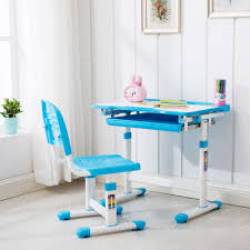 Blue Adjustable Children S Desk And Chair Set Child Kids Study Table Set Kinderkamer