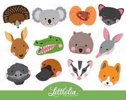 Australian Animals Head Clipart Aussie Animal Face Clipart Etsy Australian Animals Australia Animals Animal Heads