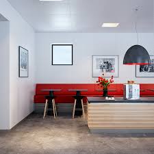 bold red accented kitchen dining with