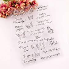 4.7 out of 5 stars. Buy Words Clear Stamp Silicone Stamp Cards With Sentiments Flowers Butterfly Greeting Words Pattern For Holiday Card Making Decoration And Diy Scrapbooking Album Diy Crafts Online In Turkey B091c1bng3