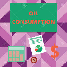 writing note showing oil consumption business concept for this