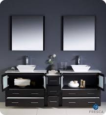 Freshen up with a new bathroom vanity from lamps plus. Fresca Fvn62 361236es Vsl Torino 84 Double Sink Modern Bathroom Vanity With Side Cabinet And Vessel Sinks In Espresso