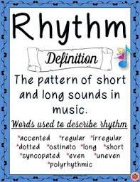 Rhythm is a general term that refers to the time aspect of music. Music Posters Of The Elements Of Music Music Anchor Charts Music Education Classroom Elementary Music Classroom