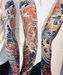 The variation of the scales—clusters of orange, yellow, red and here is an example of a koi tattoo that incorporates some more modern techniques to create an interesting design. Top 47 Koi Fish Tattoo Ideas 2021 Inspiration Guide Japanese Tattoo Designs Japanese Tattoos For Men Tattoos For Guys