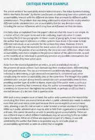 Article critique samples and examples are a good opportunity to make the writing process faster and simpler. Critic Paper Sample Writing A Research Paper Is Among The Most Challenging Aspects Of Student Life