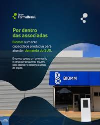 A nossa associada @biomm.br está fortalecendo sua atuação estratégica na  saúde pública. Com investimentos contínuos em automação e expansão da  capacidade produtiva, a empresa projeta operar com 100% da capacidade de  produção