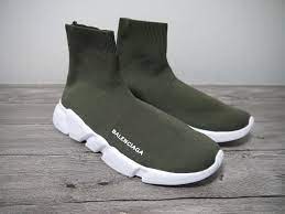 80% polyamide, 20% elasthanne made in italy. Balencaiga Men S Speed Trainer Knit Sock Olive Green White Casual Shoes Size 8 Fashion Clothing Shoes Acces Casual Shoes White Casual Shoes Knitting Socks