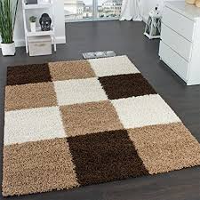 Dieser teppich besticht durch seine optische aussergewöhnlichkeit. Paco Home Shaggy Teppich Hochflor Langflor Gemustert In Karo Braun Beige Creme Grosse 140x200 Cm Amazon De Kuche Haushalt