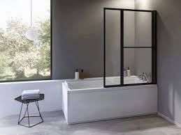 Pare Baignoire Baya 2 Volets Relevables Pliants Profile Noir L 1060 X H 1400 Mm Jacuzzi 1116198 L Entrepot Du Bricolage Pare Baignoire 2 Volets Baignoire Paroi Baignoire