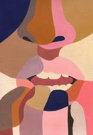 Illustration Color Blocked Face Detail Artwork Art Painting Art Inspo