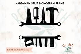 Download Handyman Split Monogram Frame Toolbox Svg Dxf Png Eps Pdf 303470 Cut Files Design Bundles