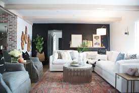 To recap what shape coffee table with sectional sofa, you can choose from round, oval, square, and rectangular. Cc And Mike Kane Project Remodel Reveal White L Shaped Sectional On A Terracotta Loren Rug