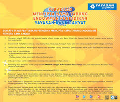 Biasiswa yayasan bank rakyat 2020 | berita baik kepada pelajar pengajian tinggi yang memerlukan bantuan pelajaran atau biasiswa. O Xrhsths Yayasan Bank Rakyat Sto Twitter Sukacita Dimaklumkan Bahawa Yayasan Bank Rakyat Mengadakan Peraduan Mencipta Nama Tabung Endowmen Pendidikan Yayasan Bank Rakyat Dan Terbuka Kepada Semua Warga Kerja Bank Rakyat Dan