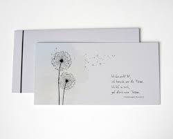 Trauerkarte Umschlag Motiv Pusteblume Modern Design Frame Art