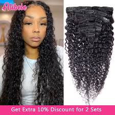 Getting new look with the help of best clip in hair extensions just so easy now. Brazilian Curly Clip In Hair Extensions Alibele Deep Wave Human Hair Extensions Clips In 10 24 Inch Natural Hair Weft Extensions Aliexpress