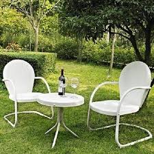 3 Pc Metal Vintage Retro Outdoor Furniture Lawn Patio Seating Chairs Bistro Set Outdoor Seating Set Retro Patio Furniture Patio Seating Sets