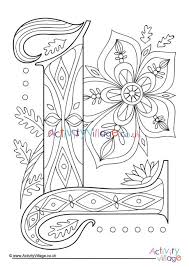 The coloring page is printable and kids can color it in the classroom or at home, or color online. Illuminated Letter L Colouring Page