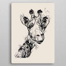 Deforestation Poster By Dan Fajardo Displate Giraffe Art Giraffe Tattoos Japanese Tattoo