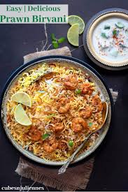 Prawn Biryani Recipe Dum Style Shrimp Biryani Cubes N Juliennes Recipe In 2020 Prawn Biryani Recipes Biryani Biryani Recipe