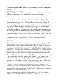 Construction job portal brings in the top 5 construction companies around the world. Pdf Technology Innovation In The Chilean Construction Industry A Diagnosis Of The Current Situation