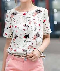 Camisa De Seda Feminina Manga Curta Blusa De Seda Estampa Batons E Lacos Frete Gratis Blusas Femininas Blusa De Seda Estampada E Blusas