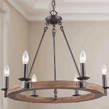 Lnc Farmhouse Chandeliers For Dining Rooms Vintage Wood Kitchen Lighting A03300 Amazon Com Rustic Chandelier Wooden Chandelier Farmhouse Chandeliers