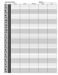 The Free Printable Appointment Book Is A One Page Pdf Document That Is Designed To Track Dai Appointment Calendar Appointment Planner Weekly Calendar Printable