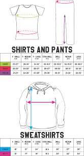 clothing size charts for snowflake designs