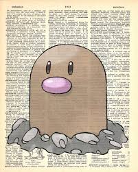 Diglett Pokemon Dictionary Art Print By Mollymuffinsprints On Etsy