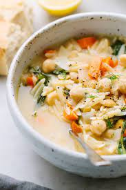 Lemon Chickpea Orzo Soup This Simple Greek Inspired Vegan Lemon Orzo Soup Recipe With Chickpeas And Dill Orzo Soup Vegan Soup Recipes Vegan Recipes Healthy