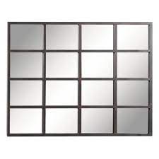 The rustic windowpane mirror is a great piece because it resembles an arched window; 35 X 45 Industrial Large Rectangular Metal Window Pane Wall Mirror Black Olivia May Target