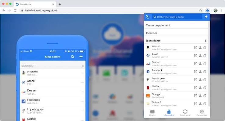 Cozy Cloud personal data platform interface for files, apps, and connected data