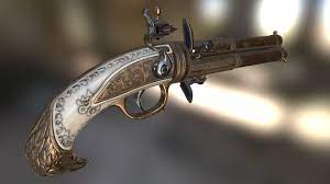 golden eagle triple barreled flintlock pistol by don falcone 銃器 武器