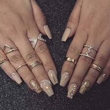 For the girls who like the urban trend, you will love this camouflage coffin nails. Long Coffin Shape Nail Arts